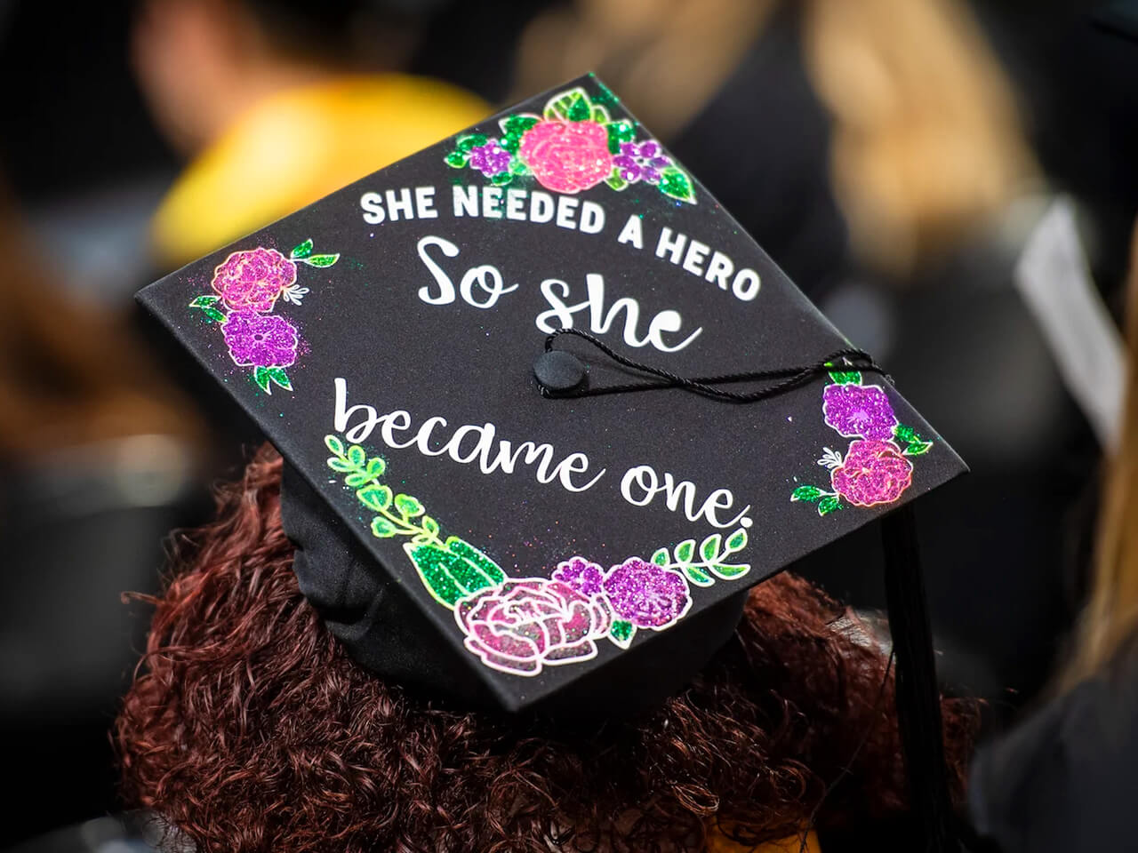 Decorated graduation mortar board