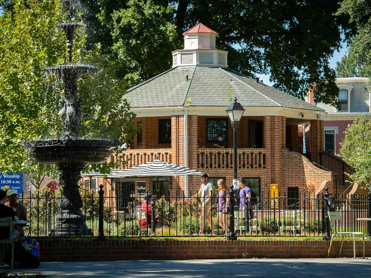 View of the gazebo at monroe park.